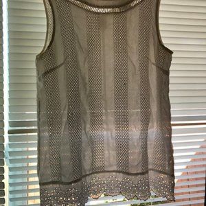 GAP White Cotton Cutwork Embroidery Sleeveless Summer Blouse, size XS.